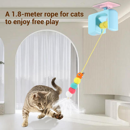 MALFT Pet Stress Relief Toys for Cats, Interactive Hanging Door Cat Toy, Automatic Electric Flying Bird Cat Toy for Hunting Exercising Eliminating Boredom,One Extra Bouncy String
